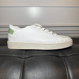 Thousand Fell Lace Up Vegan Leather Sneakers, Women's 8 (White/Green)